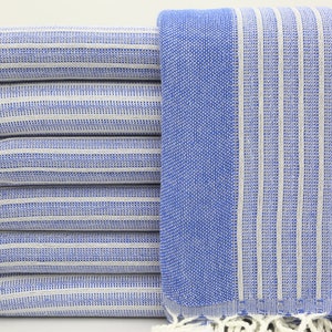 Türkisches Handtuch,Badetuch,Strandtuch,Überwurf,Baumwolltuch,Bio Handtuch,38x63cm,Handgewebt,Türkisches Peshtemal,Blaues Handtuch,IM023D