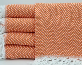 Soft Blanket,Turkish Blanket,Orange Blanket,Patterned Bedspread,79&quot;x89&quot;,Personalized Bedspread,Turkish Bedspread,Throws And Blankets,IM001E