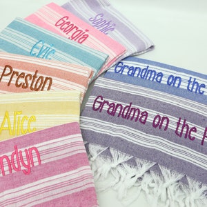 Personalized Beach Towel, Bridesmaid Party Gifts, Bachelorette Party Favor, Wedding Gift idea, Gift For Her, Custom Home Gift, Girls Trip