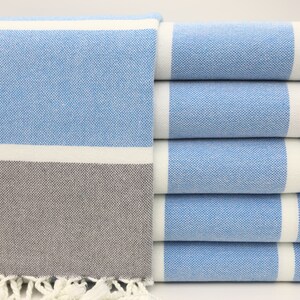 Turkish Towel,Handwoven Towel,Throw Towel,Bath Towel,Beach Towel,38&quot;x70&quot;,Shower Towel,Terry Towel,Turkish Peshtemal,Blue Towel,BC060D