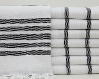 Turkish Hand Towel,Bulk Hand Towel,Face Towel,Tea Towel,Dish Towel,18"x40",Turkish Peshkir,Peshkir,Black Hand Towel,Kitchen Towel,BD012F