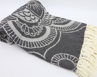 Turkish Bed Cover,Anatolian Bedspread,Handwoven Bedspread,79" x 89",Decorative Bedspread,Gift Blanket,Throw Bedspread,Cozy Bedspread,HY010E