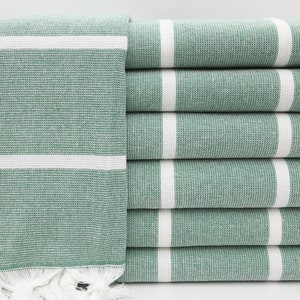 Turkish Towel,Boho Towel,Organic Towel,Throw Towel,Beach Towel,38&quot;x70&quot;,Terry Towel,Turkish Peshtemal,Green Towel,Picnic Towel,BC060D