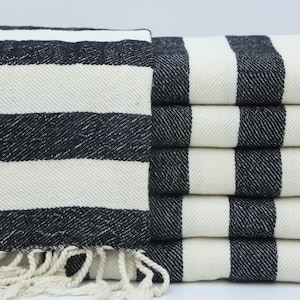 Tea Towel,Turkish Hand Towel,Kitchen Towel,Dish Towel,Service Towel,24&quot;x40&quot;,Black And White Hand Towel,Striped Hand Towel,Face Towel,BD011F