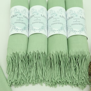 Brautjungfer Geschenk, personalisierte Hochzeitsgeschenke, türkische Pashmina, Großhandel Schals, 26 &quot;x 67 &quot;, Pashminas, hellgrüne Pashmina, Schal als Gunst
