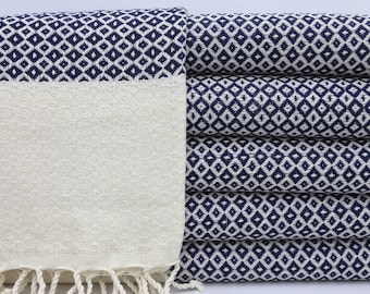 Turkish Towel,Bath Towel,Handmade Towel,Navy Blue Towel,39"x65",Wholesale Towel,Wedding Towel,Hammam Towel,Turkish Peshtemal,Towels,MO006D