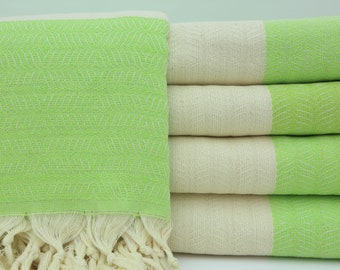 Turkish Blanket,Turkish Bedspread,Decorative Sofa Cover,79"x95",Pistachio Green Blankets,Bed Decor Handwoven,Cotton Bedspread,IM004E