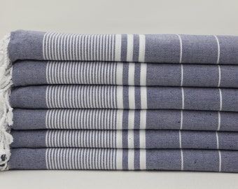 Bulk Hand Towel,Turkish Hand Towel,Tea Towel,20"x44",Dish Towel,Kitchen Towel,Face Towel,Turkish Peshkir,Navy Blue Hand Towel,BD015F
