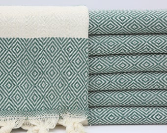 Turkish Hand Towel,Decorative Kitchen Towel,Dish Towel,Tea Towel,20"x36",Face Towel,Turkish Peshkir,Teal Green Hand Towel,Head Towel,AY001F