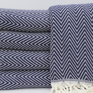 Soft Blanket,Turkish Blanket,Patterned Bedspread,Gift Blankets,Bachelor Gift,79&quot;x89&quot;,Dark Navy Blue Blanket,Turkish Bedspread,IM001E
