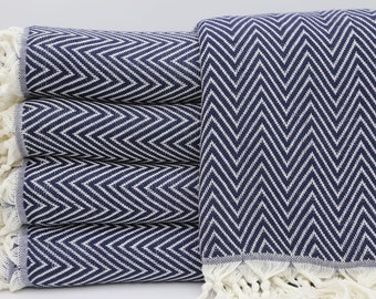 Soft Blanket,Turkish Blanket,Patterned Bedspread,Gift Blankets,Bachelor Gift,79&quot;x89&quot;,Dark Navy Blue Blanket,Turkish Bedspread,IM001E
