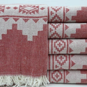 Turkish Towel,40&quot;x70&quot;,Turkish Peshtemal,Red Towel,Personalized Towel,Wholesale Towel,Boho Towel,Beach Towel,Bath Towel,Decor Towel,BD045D
