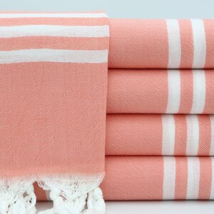 Wholesale Towel,Turkish Towel,Personalized Towel,Beach Towel,Bath Towel,36&quot;x67&quot;,Throw Towel,Turkish Peshtemal,Salmon And Gray Towel,HY023D