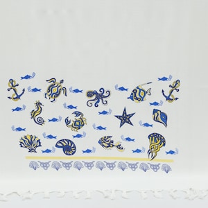 Handgefertigtes Handtuch,Türkisches Handtuch,Peshtemal Handtuch,Strandtuch,Badezimmer Dekor,90 x 160cm,Bio Handtuch,Braut Geschenk,Sea Life Design Handtuch,OY018D
