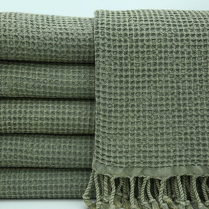 Bulk Towel,Turkish Towel,Beach Towel,Bath Decor Towel,Peshtemal Towel,36"x70",Turkish Peshtemal,Stonewashed Towel,Khaki Green Towel,UA001D