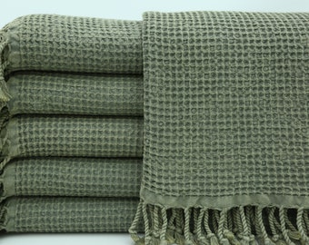 Bulk Towel,Turkish Towel,Beach Towel,Bath Decor Towel,Peshtemal Towel,36"x70",Turkish Peshtemal,Stonewashed Towel,Khaki Green Towel,UA001D