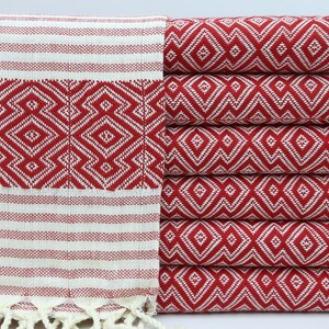 Red Towel,Turkish Towel,Bridesmaid Gift,Wholesale Towel,Bath Towel,Beach Towel,38&#39;&#39;x69&#39;&#39;,Throw Towel,Turkish Peshtemal,Wedding Towel,MT009D