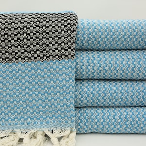 Soft Blanket,Turkish Blanket,Handwoven Blanket,Organic Blanket,Warm Blanket,Home Decor,79&quot;x91&quot;,Turkish Bedspread,Turquoise Blanket,BC021E