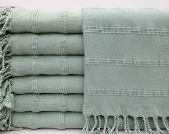 Turkish Hand Towel,Stonewashed Hand Towel,Bulk Hand Towels,Pale Green Hand Towel,18"x36",Service Towel,Face Towel,Turkish Peshkir,UA008F