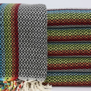 Bath Towel,Turkish Towel,Beach Towel,Hammam Towel,Peshtemal Towels,40&quot;x70&quot;,Turkish Peshtemal,Black Towel,Diamond Detailed Towel,IM010D