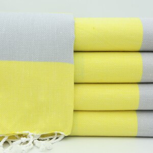 Gift Towel,Turkish Towel,Pool Towel,Bathroom Towel,Shower Towel,32&quot;70&quot;,Gray And Yellow Towel,Turkish Peshtemal,Striped Towel,BD032D