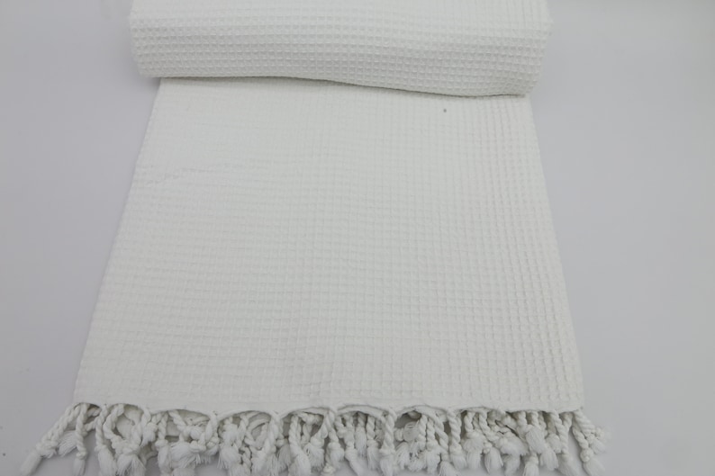 Turkish Blanket,Waffle Blanket,70x87,White Blanket,Sofa Cover Blankets,Stonewashed Blanket,Turkish Bedspread,Decorative Bedspread,UA002E image 5