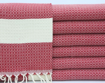 Turkish Hand Towel,Hand Towel,Kitchen Towel,Kitchen Decor,Red Hand Towel,Tea Towel,Dish Towel,18"x36",Service Towel,Face Towel,MT003F