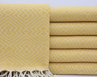 Throw Turkish Towel,Turkish Towel,Anatolian Towel,Cotton Towel,40&quot;x67&quot;,Bathroom Towel,Beach Towel,Turkish Peshtemal,Mustard Towel,IM014D