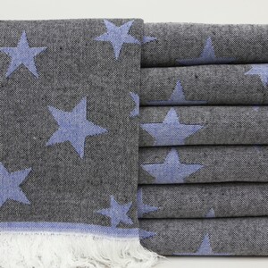 Wholesale Beach Towel,Turkish Towel,Bathroom Towel,Cotton Towel,40&quot;x75&quot;,Home Decor,Turkish Peshtemal,Black Towel,Blue Star Towel,OY007D