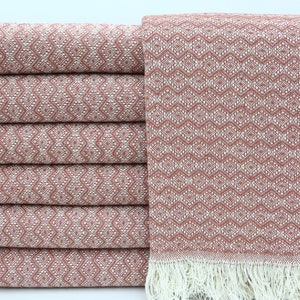 Turkish Blanket,Throw Bed Cover,Dust Rose Bedspread,Wholesale Bed Cover,79&quot;x91&quot;,Wholesale Bedspread,Gift Bed Cover,Pattern Blanket,BC031E