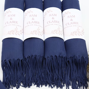 Pashmina For Weddings,26&quot;x67&quot;,Pashminas,Navy Blue Scarf,Decorative Shawl,Bridal Shower,Bride Gift,Embroidered Pashmina,Shawls,Scarfs