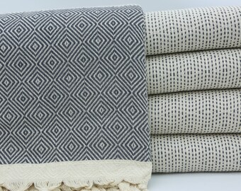 Festival wirft,Dunkel Graue Decke,Baumwolle Tagesdecke,Türkische Decke 200x220 cm,Aztekische Decke,Türkisches Handtuch,Türkische Tagesdecke,IM003E
