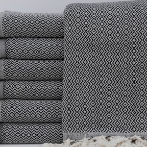 Bulk Towel,Turkish Towel,Bath Towel,Beach Towel,Boho Towel,40&quot;x70&quot;,Turkish Peshtemal,Black Towel,Handmade Towel,Cotton Peshtemal,IM008D