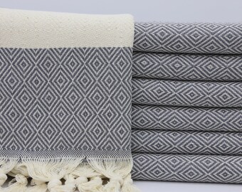 Turkish Hand Towel,Peshkir Towel,Small Towel,Dish Towel,Kitchen Towel,Decor Towel,20"x36",Face Towel,Turkish Peshkir,Gray Towel,AY001F