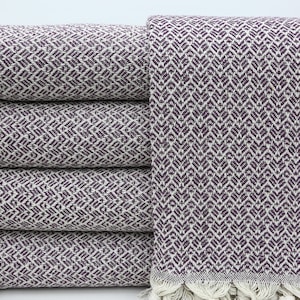 Turkish Blanket,Wholesale Bed Cover,Throw Blanket,Purple Blanket,79&quot;x91&quot;,Cozy Bed Cover,Sofa Cover Blanket,Handmade Bed Cover,BC035E