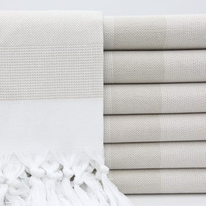 Beige and White Towel,Soft Towel,Handmade Towel,Oriental Towel,Striped Towel,Turkish Towel,Beach Towel,40&quot;x70&quot;,Turkish Peshtemal,BD050D