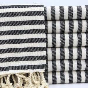 Decorative Bath Towel,Turkish Towel,Wholesale Towel,Gift Towel,Throw Towel,36&quot;x70&quot;,Turkish Peshtemal,Striped Towel,Black Towel,BD035D