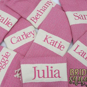 Turkish Beach Towel, Personalized Wedding Towel, Unique Bridesmaid Gift Towel, Bachelorette Party Favor, Embroidery Towel, Pool Party Towel