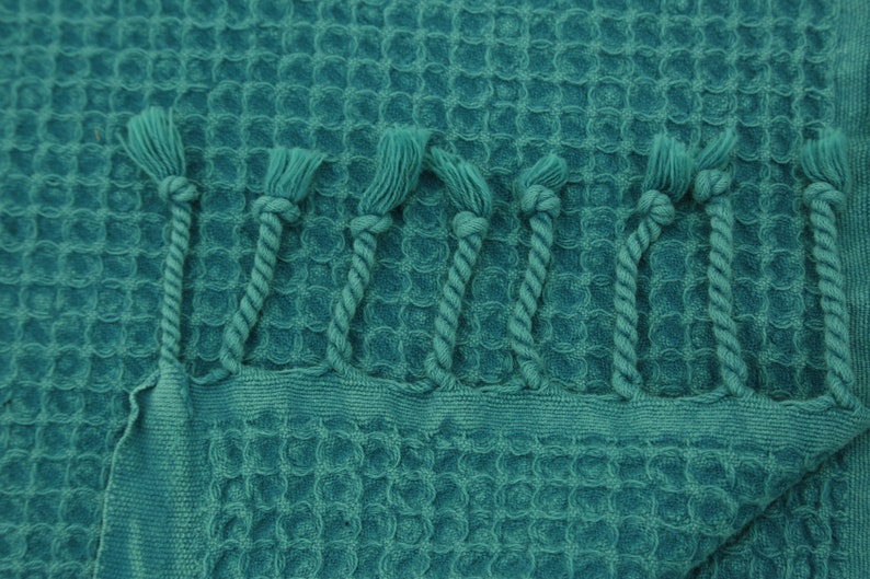 Handmade Towel,Waffle Towel,Turkish Towel,Bulk Towel,Decor Towel,36x70,Turkish Peshtemal,Stonewashed Towel,Teal Green Towel,UA001D image 8