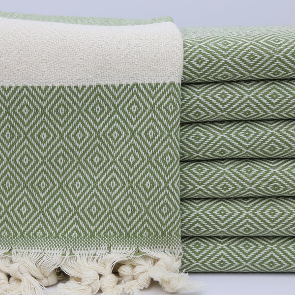 Turkish Hand Towel,Tea Towel,Service Towel,Head Towel,Small Towel,Napkins,20"x36",Face Towel,Turkish Peshkir,Olive Green Hand Towel,AY001F