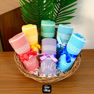 Personlig bröllopsstrandhandduk, anpassad handduk för brudtärnor, perfekt för möhippa, multifunktionell grossisthandduk, bröllopspresent