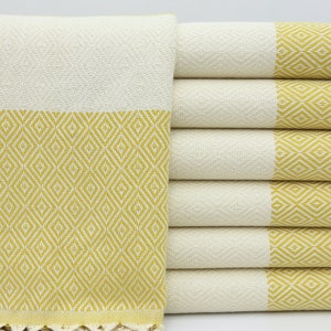 Turkish Towel,Wholesale Towel,Bath Towel,Beach Towel,Home Decor,40&quot;x70&quot;,Dark Mustard Towel,Turkish Peshtemal,Diamond Patterned Towel,MT007D