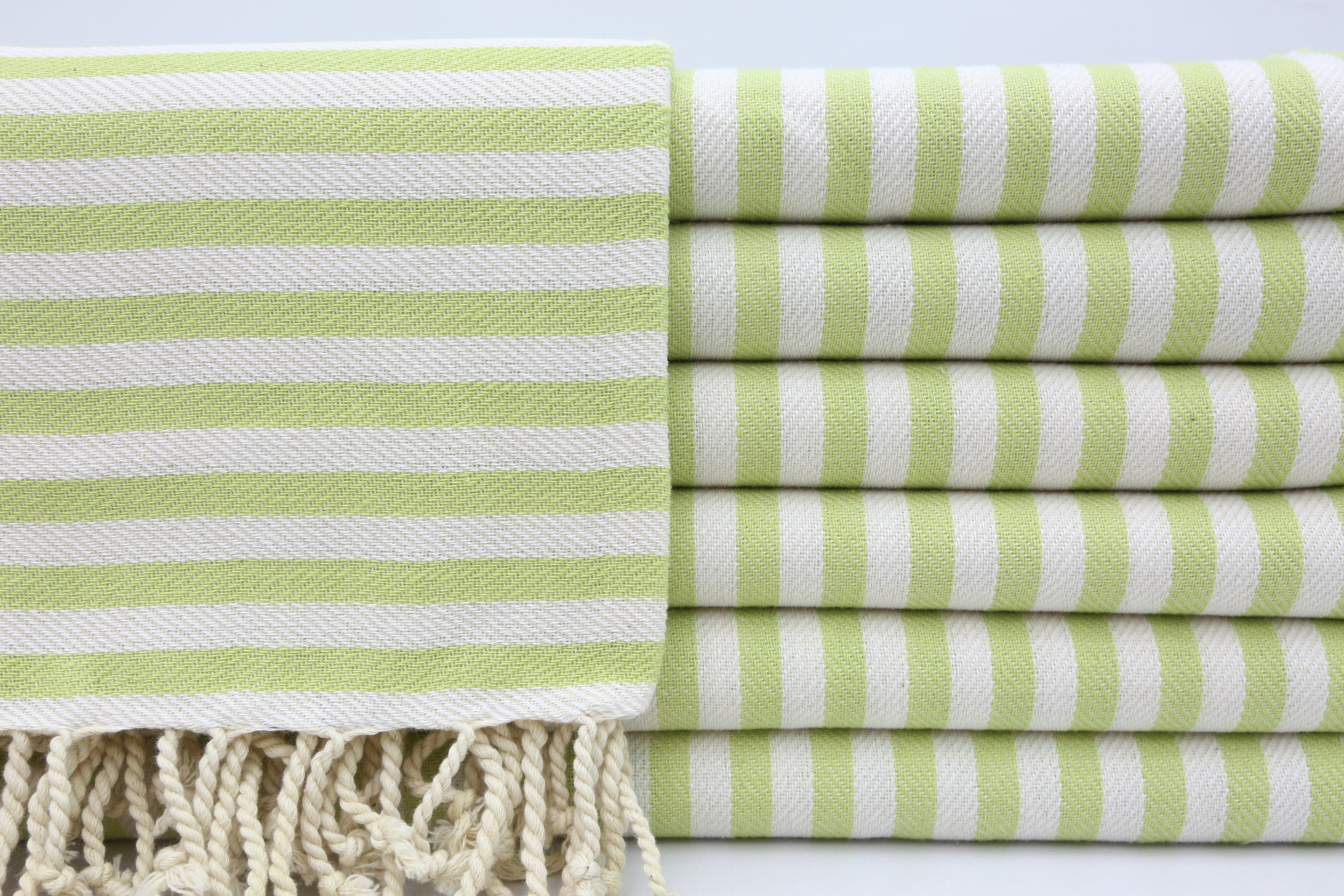 Lime green patterned towels sale