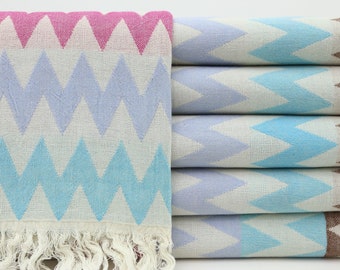 Handmade Towel,Turkish Towel,Wedding Gift Towel,Zigzag Patterned Towel,36"x77",Picnic Towel,Turkish Peshtemal,Bath Towel,Spa Towel,HY021D
