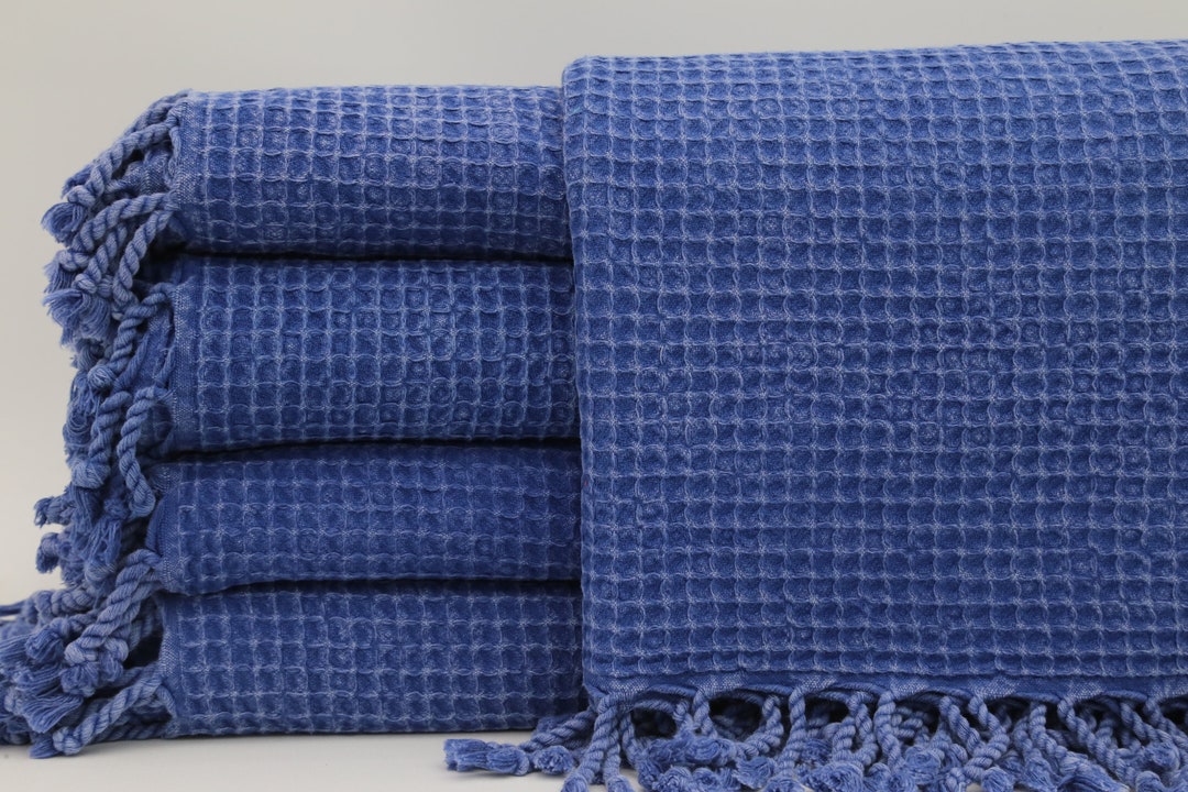 Turkish Blanket,sax Blue Blanket,wedding Gift Blanket,sofa Decor Blanket,70x87,stonewashed