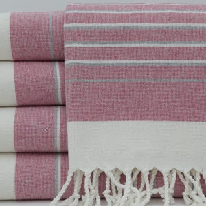 Shower Towel,Turkish Towel,38&quot;x65&quot;,Turkish Peshtemal,Terry Towel,Handmade Towel,Red Towel,Organic Towel,Bath Towel,Pool Towel,MA002D