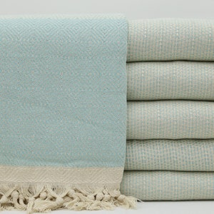 Turkish Bedspread,Turkish Blanket,79&quot;x89&quot;,Mint Green Blanket,Throws,Turkish Towel,Handmade Towel,Bohemian Blanket,Home Decor,IM003E