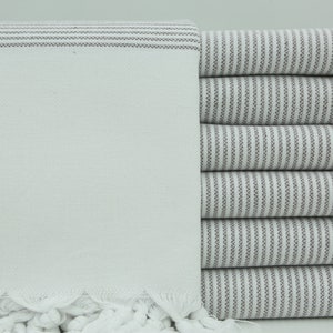 Turkey Towel,Turkish Towel,Organic Towel,Cotton Towel,Wholesale Towel,40&quot;x70&quot;,Turkish Peshtemal,Striped Towel,Dark Gray Towel,BD021D