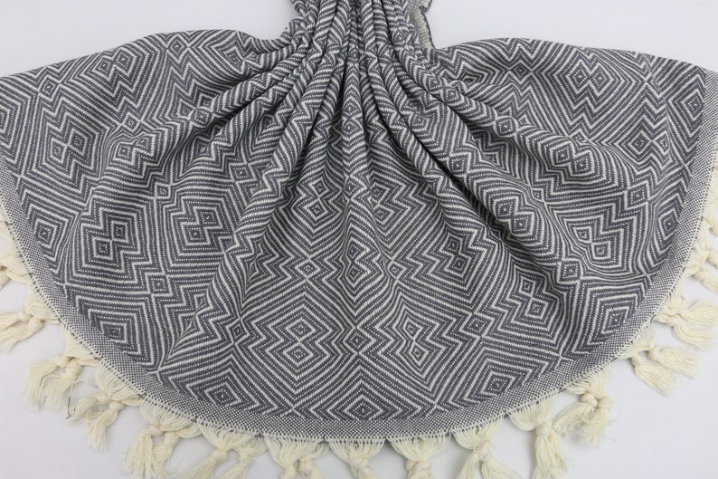 Turkish Blanket,Turkish Throw,Blankets And Throws,Throw Blanket,79"x95",Handmade Blanket,Turkish Bed Cover,Dark Gray Blanket,Monogrammed Throws And Blankets,Multi-Use Blanket,Baby Blanket,Unique Personalized Gift,Anniversary Gift