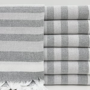 Turkish Towel,Black And Gray Towel,Beach Towel,Bath Towel,40&quot;x67&quot;,Pool Towel,Shower Towel,Spa Towel,Peshtemal Towel,Turkish Peshtemal,BC005D